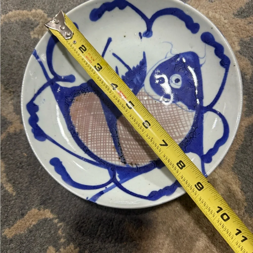 Blue and Brown Fish Ceramic Pet Feeding Dish - Set of 3